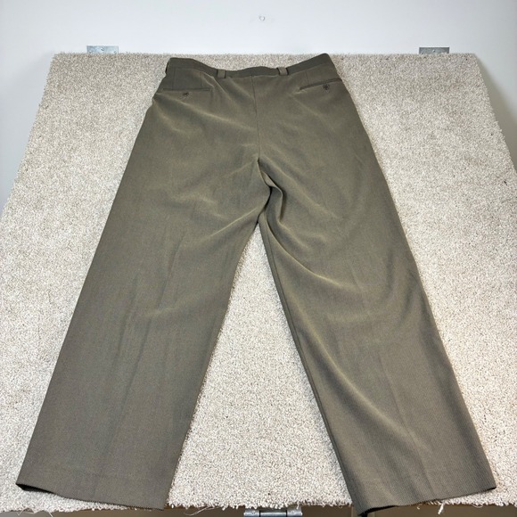 Armani Collezioni Mens Brown Herringbone Wool Blend Dress Pants Pleated 43/32 - Picture 2 of 9
